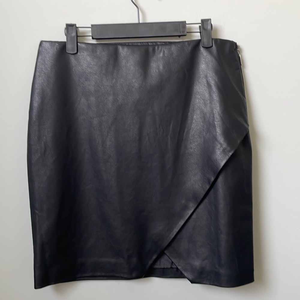 RW&CO. Black Faux Leather Skirt